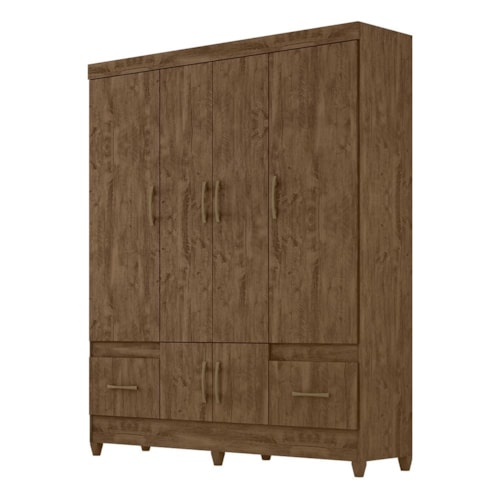 Guarda Roupa Casal MS912 6 Portas e 2 Gavetas Castanho - Moval