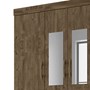 Guarda Roupa Casal MS912 6 Portas e 2 Gavetas Castanho Wood com Espelho - PR Móveis