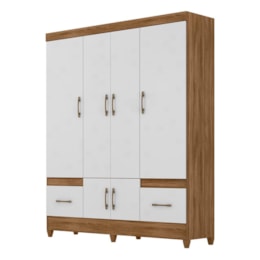 Guarda Roupa Casal MS912 6 Portas e 2 Gavetas Naturale/Branco - Moval 