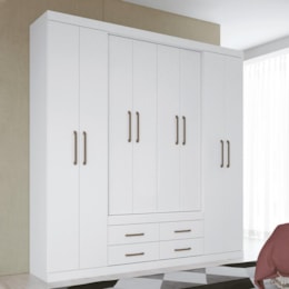 Guarda Roupa Casal Nápoles 8.4 8 Portas 4 Gavetas Branco - Santos Andirá Guarda Roupa Casal Nápoles 8.4 8 Portas 4 Gavetas Branco - Santos Andirá