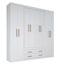 Guarda Roupa Casal Nápoles 8.4 8 Portas 4 Gavetas Branco - Santos Andirá Guarda Roupa Casal Nápoles 8.4 8 Portas 4 Gavetas Branco - Santos Andirá