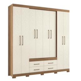 Guarda Roupa Casal Nápoles 8.4 8 Portas 4 Gavetas Jatobá/Areia com Pés - Santos Andirá Guarda Roupa Casal Nápoles 8.4 8 Portas 4 Gavetas Jatobá/Areia com Pés - Santos Andirá