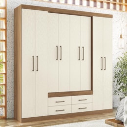 Guarda Roupa Casal Nápoles 8.4 8 Portas 4 Gavetas Jatobá/Areia - Santos Andirá Guarda Roupa Casal Nápoles 8.4 8 Portas 4 Gavetas Jatobá/Areia - Santos Andirá