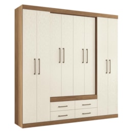 Guarda Roupa Casal Nápoles 8.4 8 Portas 4 Gavetas Jatobá/Areia - Santos Andirá Guarda Roupa Casal Nápoles 8.4 8 Portas 4 Gavetas Jatobá/Areia - Santos Andirá