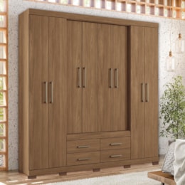 Guarda Roupa Casal Nápoles 8.4 8 Portas 4 Gavetas Jatobá com Pés - Santos Andirá Guarda Roupa Casal Nápoles 8.4 8 Portas 4 Gavetas Jatobá com Pés - Santos Andirá
