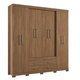 Guarda Roupa Casal Nápoles 8.4 8 Portas 4 Gavetas Jatobá com Pés - Santos Andirá Guarda Roupa Casal Nápoles 8.4 8 Portas 4 Gavetas Jatobá com Pés - Santos Andirá