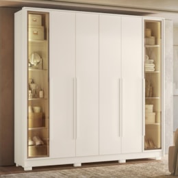 Guarda Roupa Casal Napoli 6 Portas 4 Gavetas Off White – Móveis Albatroz