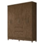 Guarda Roupa Casal New Cuba 6 Portas e 2 Gavetas Castanho Wood - Moval