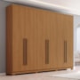 Guarda Roupa Casal New Jade 6 Portas 3 Gavetas Cinamomo - Móveis Henn