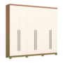 Guarda Roupa Casal New Jade 6 Portas 3 Gavetas Cinamomo/Off White - Móveis Henn