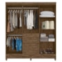 Guarda Roupa Casal New Mafra 7 Portas e 2 Gavetas Castanho Wood com Espelho - Moval