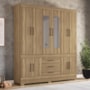 Guarda Roupa Casal New Murano 10 Portas e 3 Gavetas Amêndola com Espelho - Demóbile