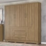 Guarda Roupa Casal New Realce 8 Portas e 4 Gavetas Amêndola - Demóbile