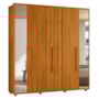 Guarda Roupa Casal Portinari Ripado 6 Portas Cinamomo com Espelho - Madetec