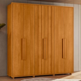 Guarda Roupa Casal Portinari Ripado 6 Portas Cinamomo - Madetec