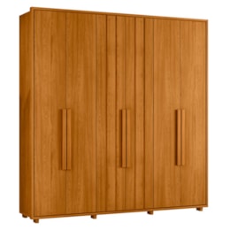 Guarda Roupa Casal Portinari Ripado 6 Portas Cinamomo - Madetec