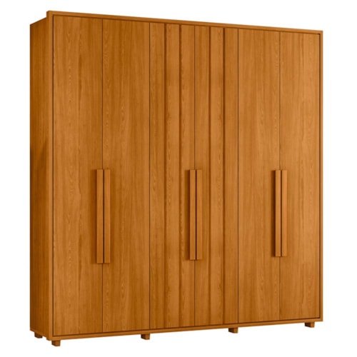 Guarda Roupa Casal Portinari Ripado 6 Portas Cinamomo - Madetec