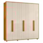 Guarda Roupa Casal Portinari Ripado 6 Portas Cinamomo/Off White - Madetec