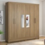 Guarda Roupa Casal Prático 6 Portas Amêndola com Espelho - Demóbile