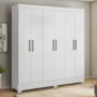 Guarda Roupa Casal Prático 6 Portas Branco - Demóbile