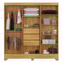 Guarda Roupa Casal Prático 6 Portas Cinamon Touch/Off White com Espelho - Demóbile