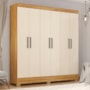 Guarda Roupa Casal Prático 6 Portas Cinamon Touch/Off White - Demóbile