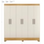 Guarda Roupa Casal Prático 6 Portas Cinamon Touch/Off White - Demóbile