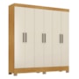 Guarda Roupa Casal Prático 6 Portas Cinamon Touch/Off White - Demóbile