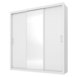 Guarda Roupa Casal Residence 3 Portas Branco com Espelho - Demóbile  Guarda Roupa Casal Residence 3 Portas Branco com Espelho - Demóbile