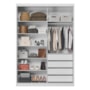 Guarda Roupa Casal Riva 2 Portas Deslizantes Flex Branco/Amêndola Touch com Espelho - Demóbile