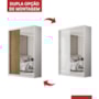 Guarda Roupa Casal Riva 2 Portas Deslizantes Flex Branco/Amêndola Touch com Espelho - Demóbile