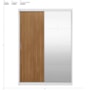Guarda Roupa Casal Riva 2 Portas Deslizantes Flex Branco/Amêndola Touch com Espelho - Demóbile