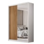Guarda Roupa Casal Riva 2 Portas Deslizantes Flex Branco/Amêndola Touch com Espelho - Demóbile