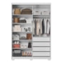 Guarda Roupa Casal Riva 2 Portas Deslizantes Flex Branco/Amêndola Touch com Espelho e Pés - Demóbile