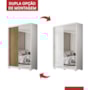 Guarda Roupa Casal Riva 2 Portas Deslizantes Flex Branco/Amêndola Touch com Espelho e Pés - Demóbile