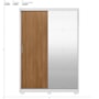 Guarda Roupa Casal Riva 2 Portas Deslizantes Flex Branco/Amêndola Touch com Espelho e Pés - Demóbile