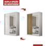 Guarda Roupa Casal Riva 2 Portas Deslizantes Flex Branco com Espelho - Demóbilez