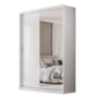 Guarda Roupa Casal Riva 2 Portas Deslizantes Flex Branco com Espelho - Demóbilez