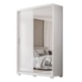 Guarda Roupa Casal Riva 2 Portas Deslizantes Flex Branco com Espelho e Pés - Demóbile