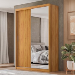 Guarda Roupa Casal Riva 2 Portas Deslizantes Flex Cinamon Touch com Espelho - Demóbile