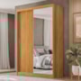 Guarda Roupa Casal Riva 2 Portas Deslizantes Flex Cinamon Touch com Espelho - Demóbile