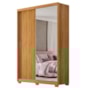 Guarda Roupa Casal Riva 2 Portas Deslizantes Flex Cinamon Touch com Espelho e Pés - Demóbile