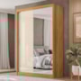 Guarda Roupa Casal Riva 2 Portas Deslizantes Flex Cinamon Touch/Off White com Espelho - Demóbile