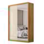 Guarda Roupa Casal Riva 2 Portas Deslizantes Flex Cinamon Touch/Off White com Espelho - Demóbile