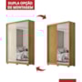 Guarda Roupa Casal Riva 2 Portas Deslizantes Flex Cinamon Touch/Off White com Espelho e Pés - Demóbile