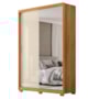 Guarda Roupa Casal Riva 2 Portas Deslizantes Flex Cinamon Touch/Off White com Espelho e Pés - Demóbile