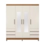 Guarda Roupa Casal Roma 4 Portas com Espelho Amêndola/Off White – Demóbile