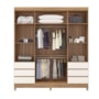 Guarda Roupa Casal Roma 4 Portas com Espelho Amêndola/Off White – Demóbile