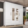Guarda Roupa Casal Roma 4 Portas com Espelho Branco – Demóbile