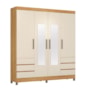 Guarda Roupa Casal Roma 4 Portas com Espelho Cinamon/Off White – Demóbile
